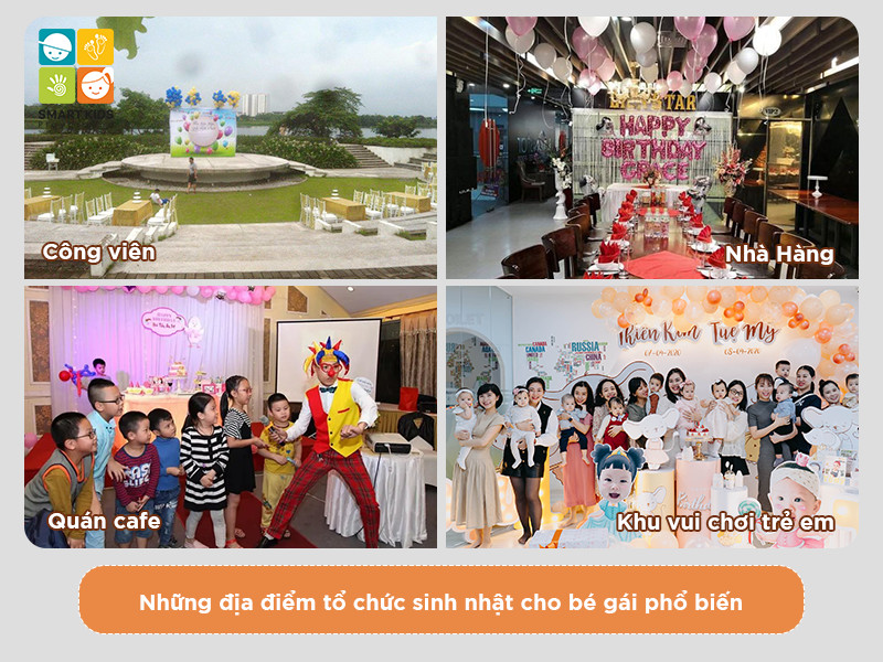 Địa điểm tổ chức sinh nhật cho bé gái